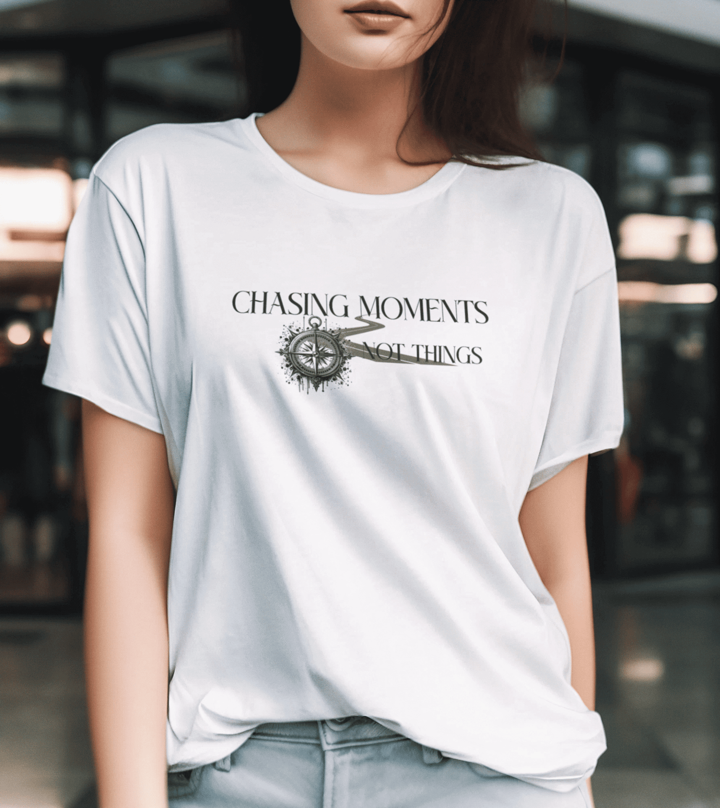 Streetstyle Unisex Shirt „Chasing Moments, Not Things“