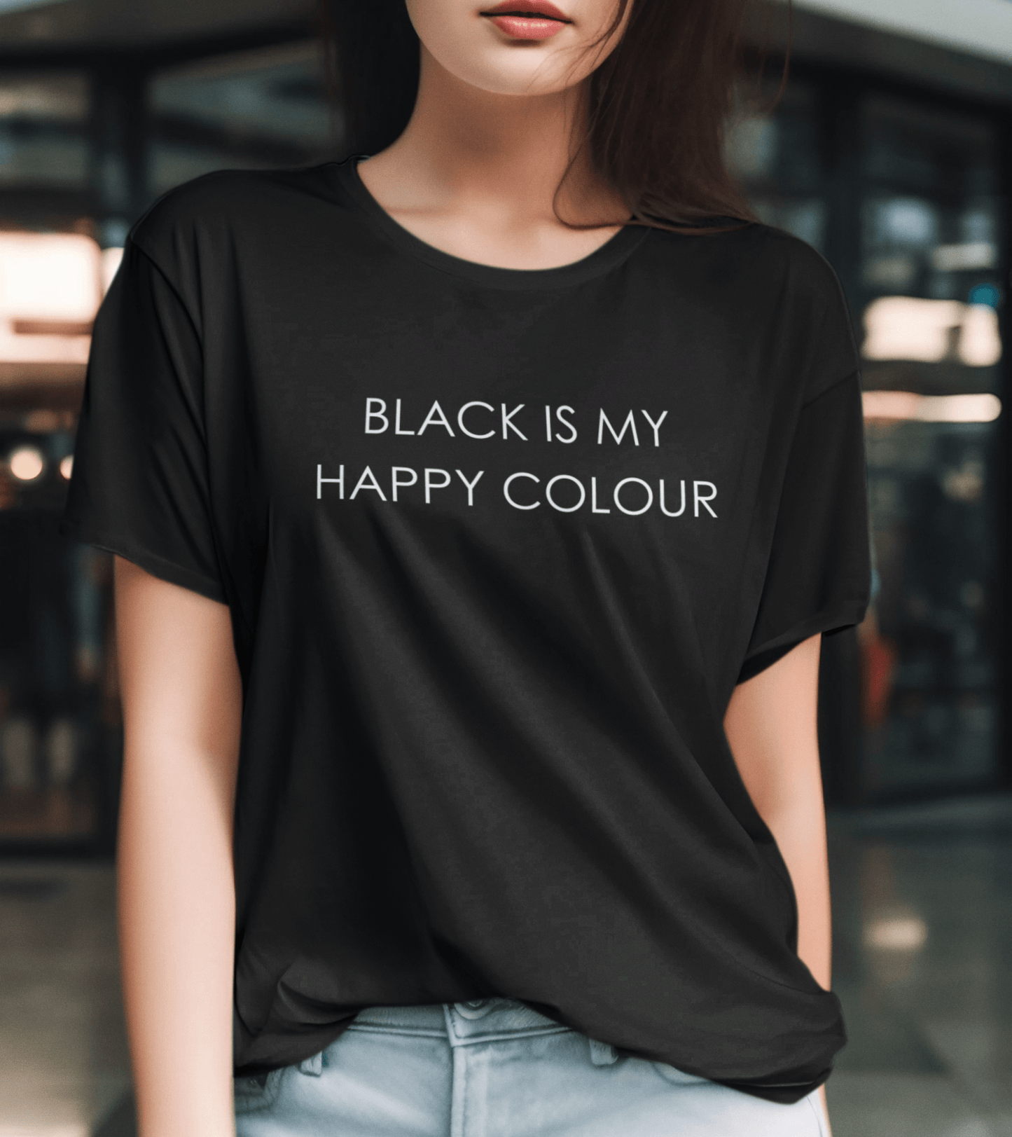 Unisex Statement Shirt - Black is my happy colour