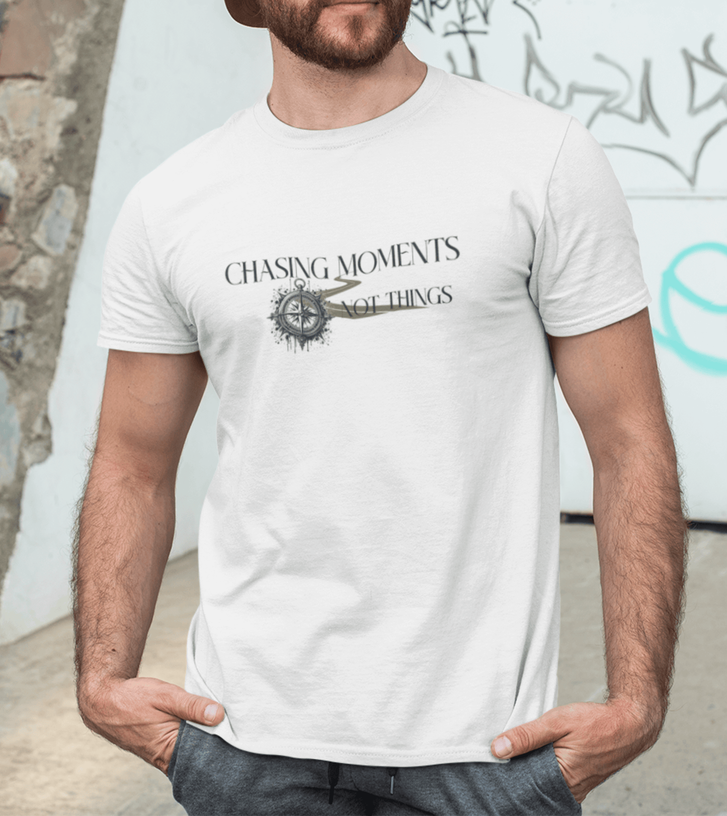 Streetstyle Unisex Shirt „Chasing Moments, Not Things“