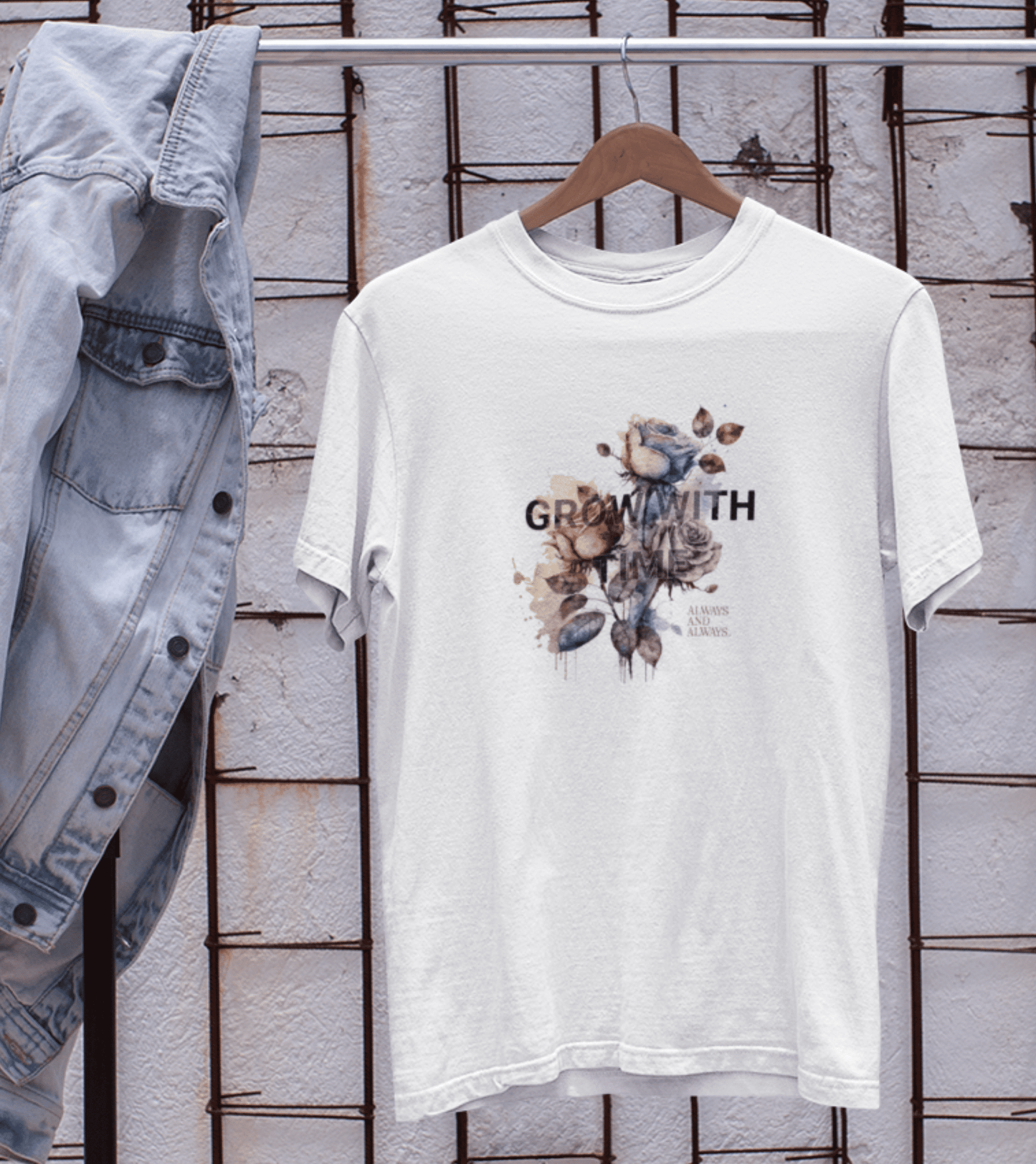 Unisex T-Shirt "Grow With Time" – Floral Artwork