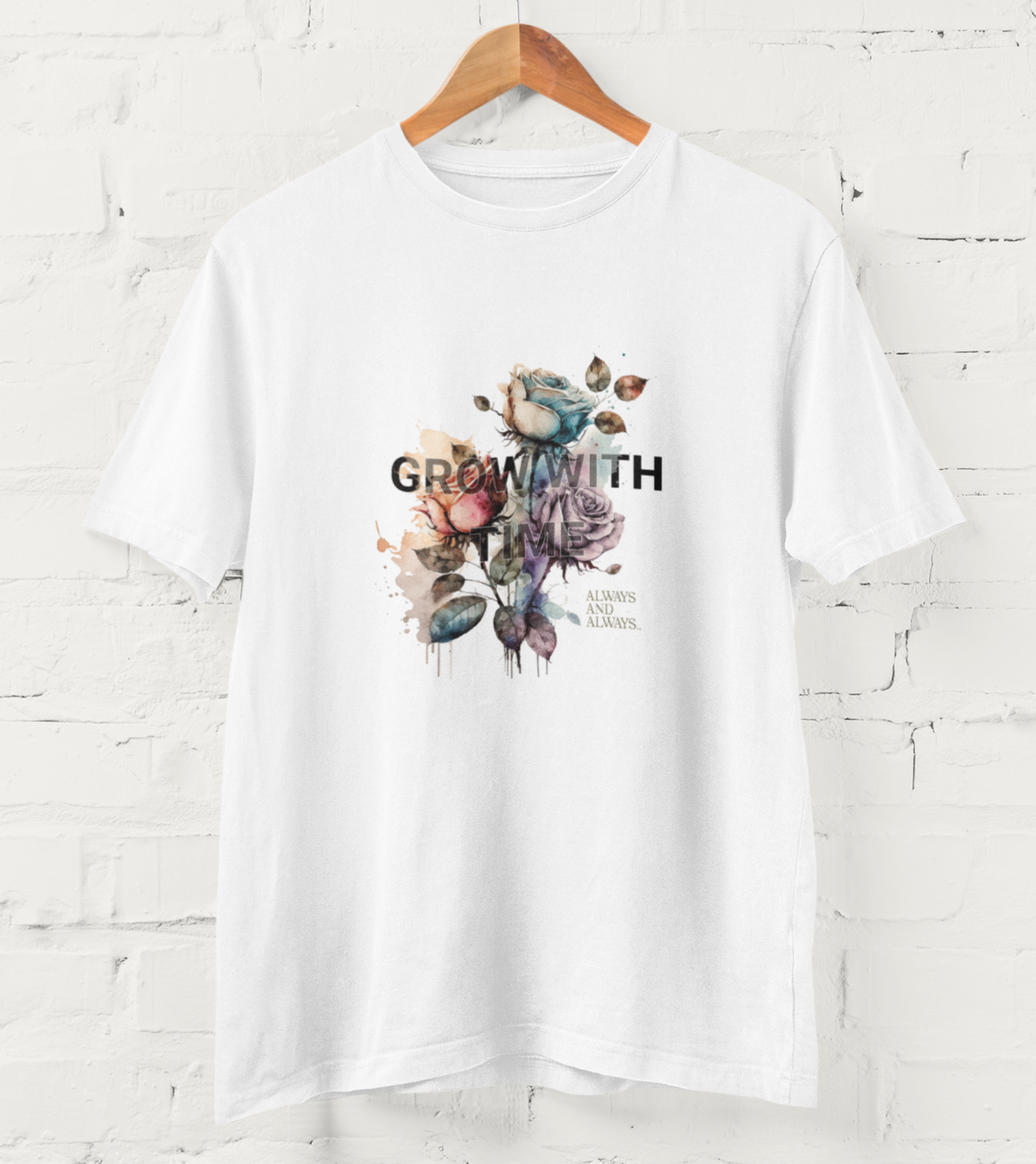 Unisex T-Shirt "Grow With Time" – Floral Artwork