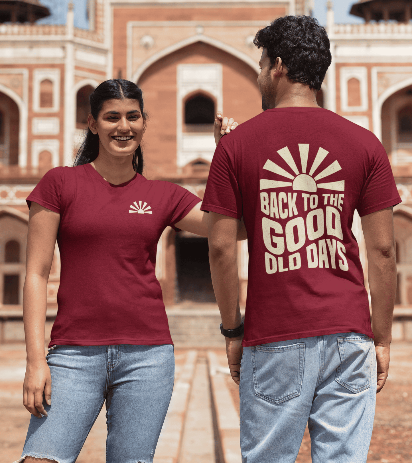 Unisex Shirt Backside Print - Stylischer Retro-Look
